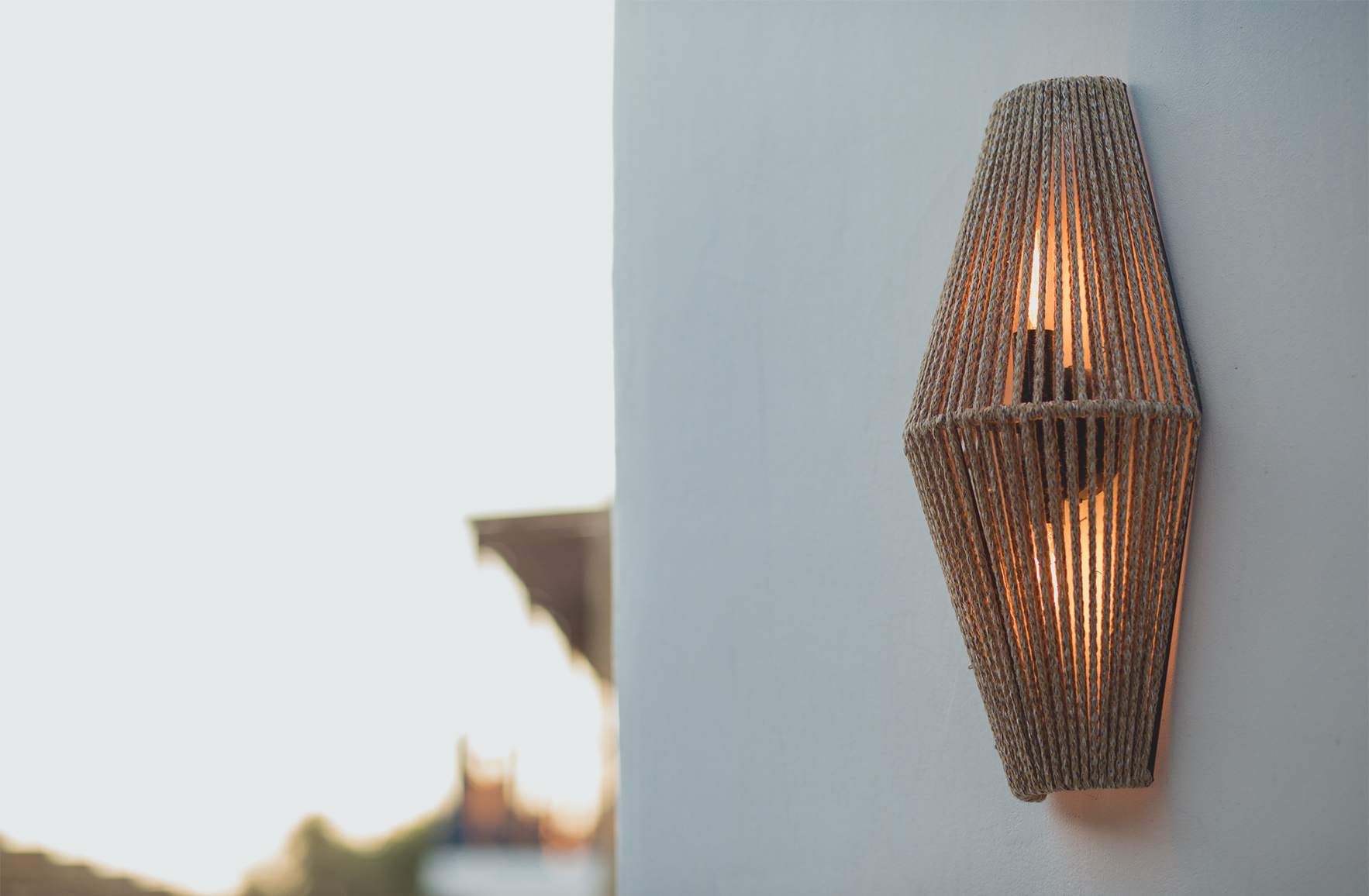 Decorative wall lighting detail in a hospitality design project in Mykonos by Vicky Basta Designer